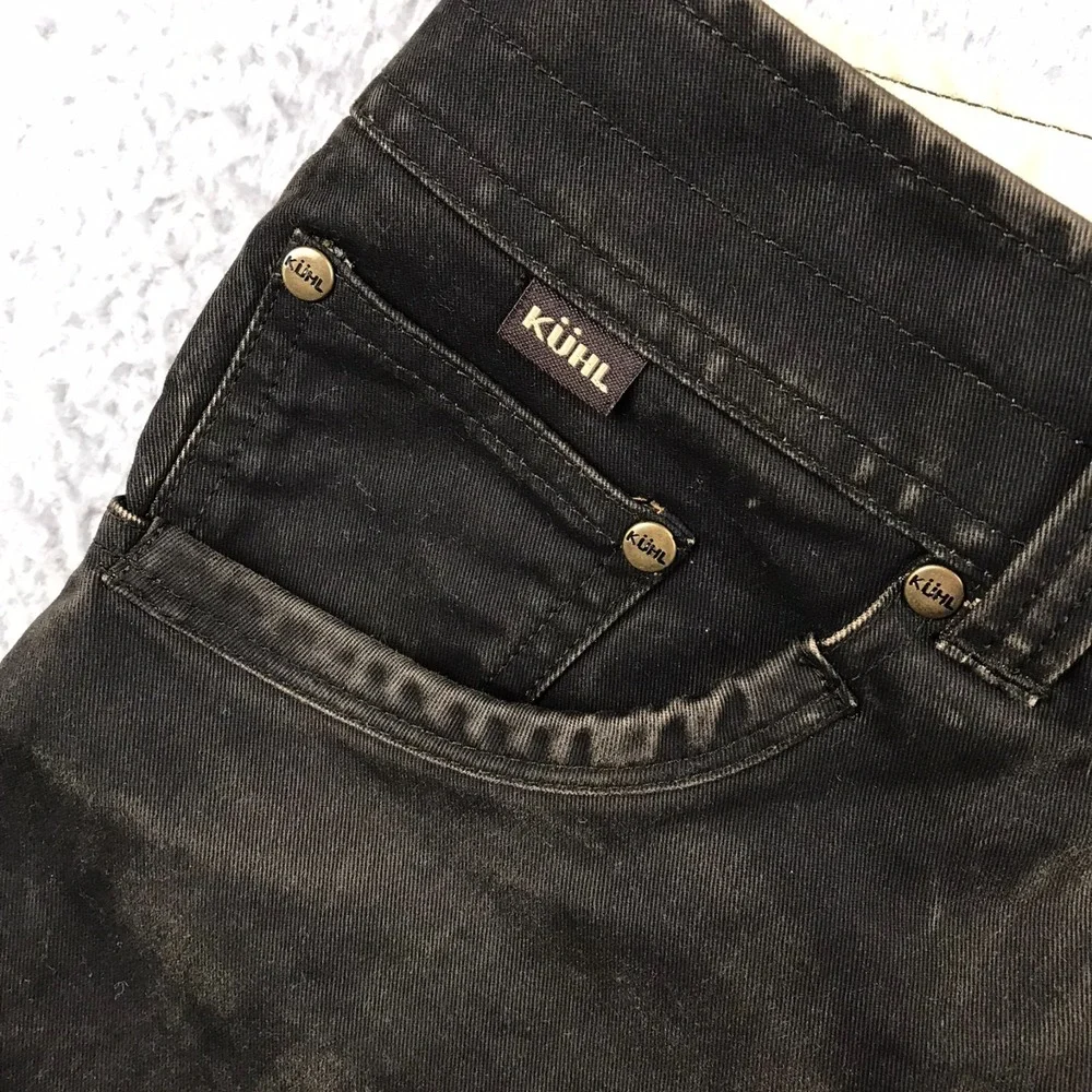 Kuhl Hot Rydr Pants Mens 32x34 Black Vintage Patina Dyed Fleece‎ Lined Gorpcore